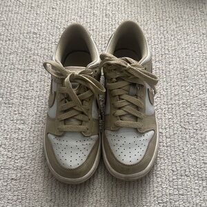 Nike Dunk Low Neutral Tan and White Athletic Sneakers